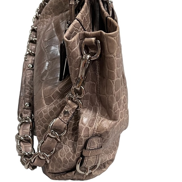 Coach Croc Embossed Taupe Madison Satchel #14601 - Picture 2 of 16